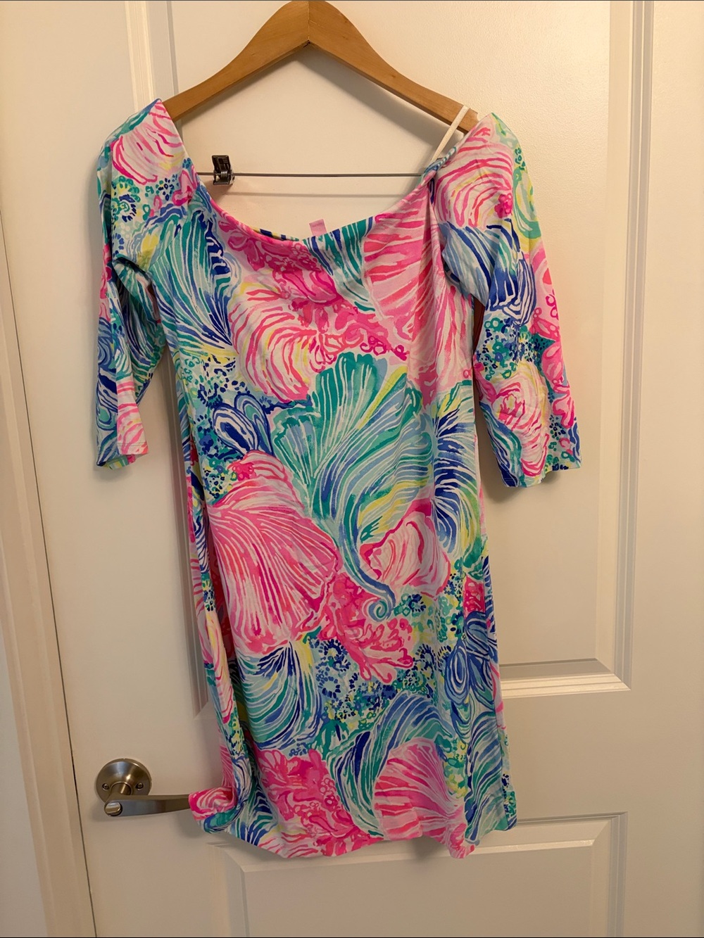 Lilly Pulitzer Pink, Blue & Green Floral Long Sleeve Dress